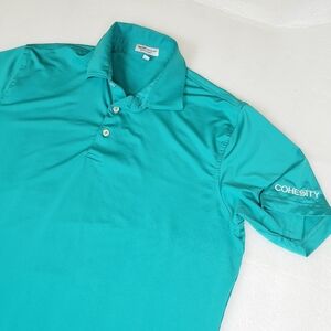Peter Millar Men's Medium Summer Comfort Polo Golf Shirt Beach Summer Party Logo